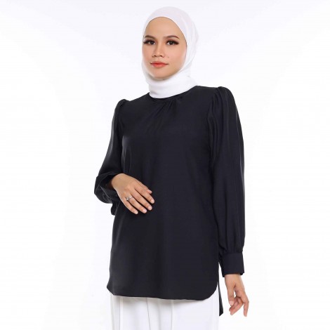 (NEW) BLOUSE PLAIN DAHLIA BY JAKEL-BLACK