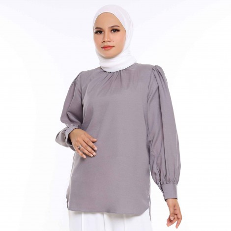 (NEW) BLOUSE PLAIN DAHLIA BY JAKEL-GREY