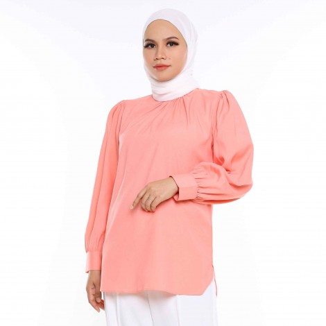 (NEW) BLOUSE PLAIN DAHLIA BY JAKEL-PINK PEACH