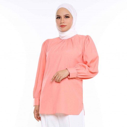 (NEW) BLOUSE PLAIN DAHLIA BY JAKEL-PINK PEACH