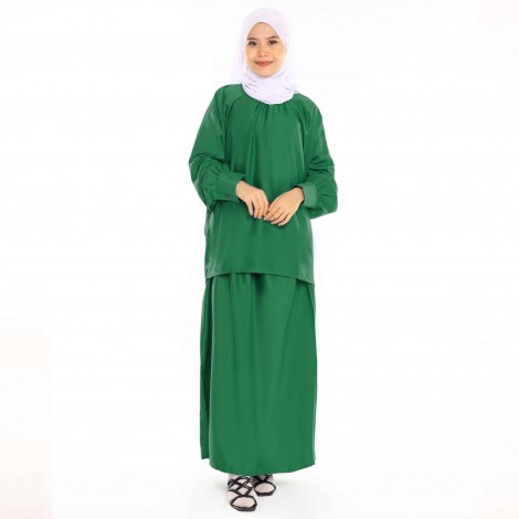 (NEW) SUIT PLAIN MAWAR BY JAKEL-EMERALD GREEN