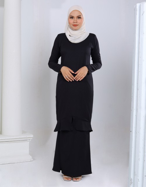 BAJU KURUNG MODERN ALIYAH IN BLACK