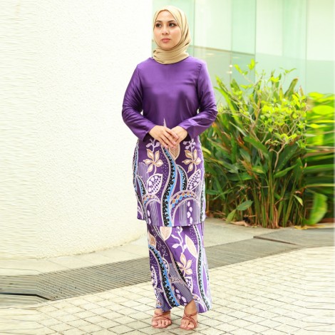 BATIK SEDONDON KEMEJA BATIK MAISA & KURUNG BATIK FAIRA BY JAKEL - (DES 20)-05 - PURPLE (P)