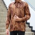 (NEW) KEMEJA PRINTED LONG SLEEVE MAIYA BY JAKEL-DARK BROWN