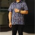 (NEW) KEMEJA PRINTED SHORT SLEEVE DAYYAN BY JAKEL (DES 2 & DES 4)-DES 2 - NAVY BLUE