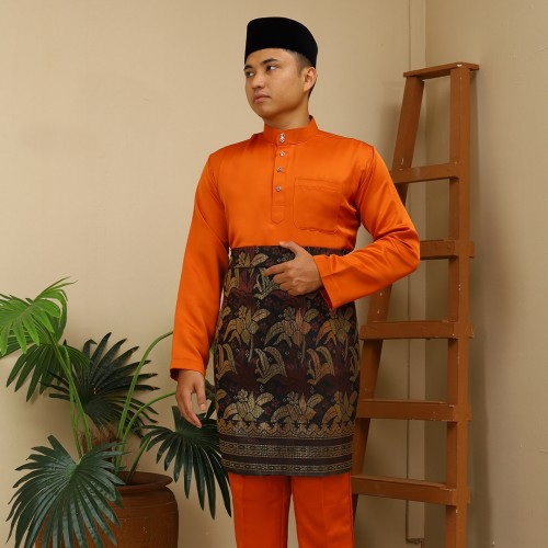 2025 BAJU MELAYU C/M REGULAR FIT ITALIAN MARTINEZ BY JAKEL-09 - BRICK ORANGE