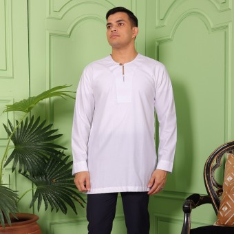 (NEW) KURTA COTTON MDN FIT ZIP T/B JAKEL (BATCH 1)-02 - OFF WHITE