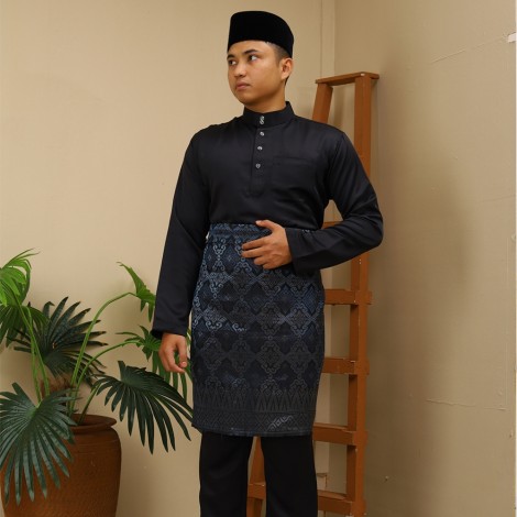 2025 BAJU MELAYU C/M REGULAR FIT ITALIAN MARTINEZ BY JAKEL-01 - BLACK