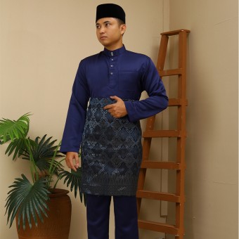 2025 BAJU MELAYU C/M REGULAR FIT ITALIAN MARTINEZ BY JAKEL-06 - NAVY BLUE