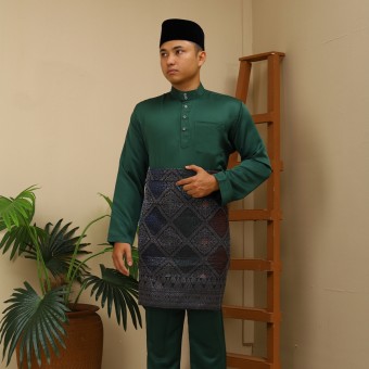 2025 BAJU MELAYU C/M REGULAR FIT ITALIAN MARTINEZ BY JAKEL-07 - EMERALD GREEN