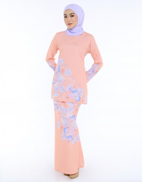 BAJU KURUNG MDN ZANITHA IN PEACH ORANGE