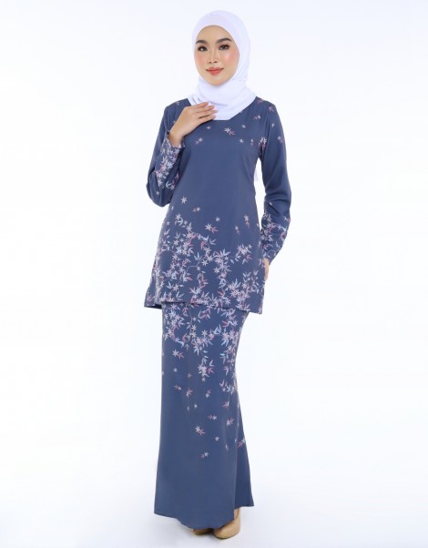 BAJU KURUNG MDN WARESHA IN CHARCOAL GREY