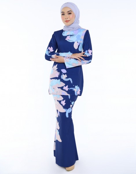 BAJU KURUNG MDN ANISAH IN NAVY BLUE