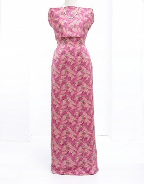 ITALIAN THAI SILK PRINTED 45" IN BRICK PINK