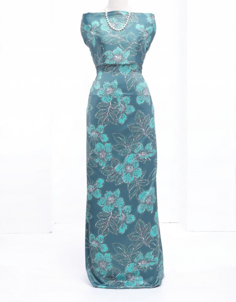 ITALIAN THAI SILK PRINTED 45" IN JUNIPER GREEN