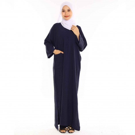 JUBAH POCKET FAMIZA BY JAKEL IN BLUE BLACK