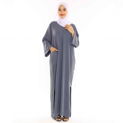 JUBAH POCKET FAMIZA BY JAKEL IN GREY