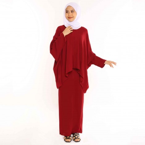 KEBAYA PLAIN ALIN IN MAROON