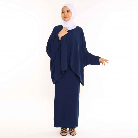 KEBAYA PLAIN ALIN IN NAVY BLUE