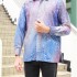 KEMEJA PRINTED LONG SLEEVE MAIRA BY JAKEL-BLUE