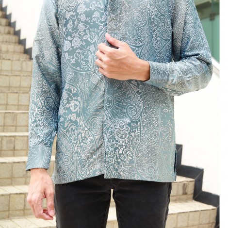 KEMEJA PRINTED LONG SLEEVE MAIRA BY JAKEL-GREY