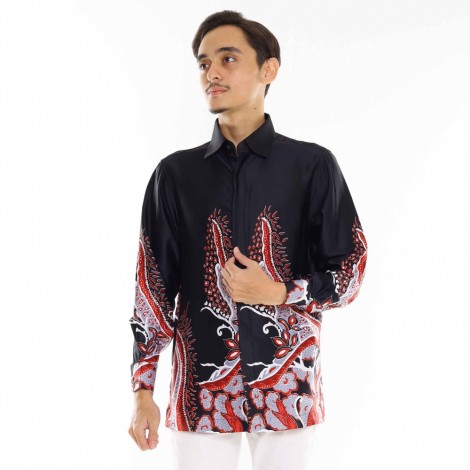 BATIK SEDONDON KEMEJA PTD ADAFA BY JAKEL IN BLACK