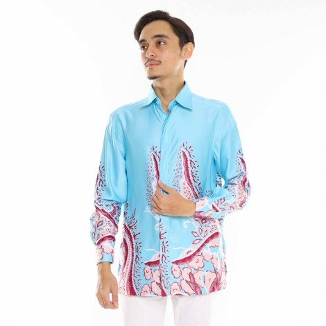 BATIK SEDONDON KEMEJA PTD ADAFA BY JAKEL IN LIGHT BLUE