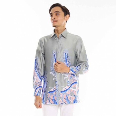 BATIK SEDONDON KEMEJA PTD ADAFA BY JAKEL IN GREY