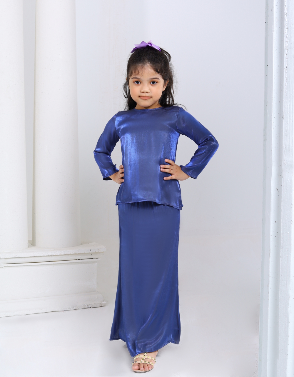 Admiral Blue Silk/Satin Dress